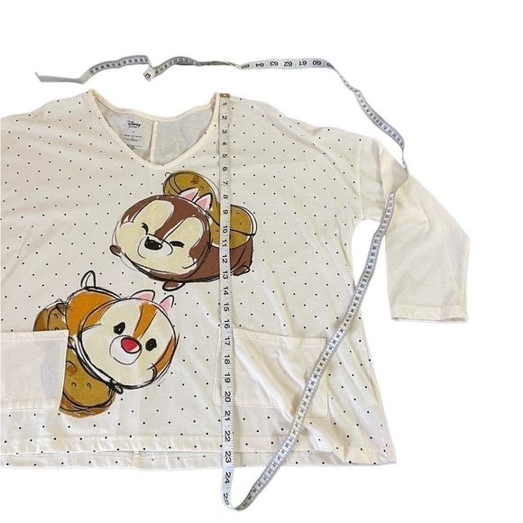 Disney Store Tsum Tsum Chip & Dale Womens 3/4 Sleeve Top • NWOT • Medium - Picture 2 of 5